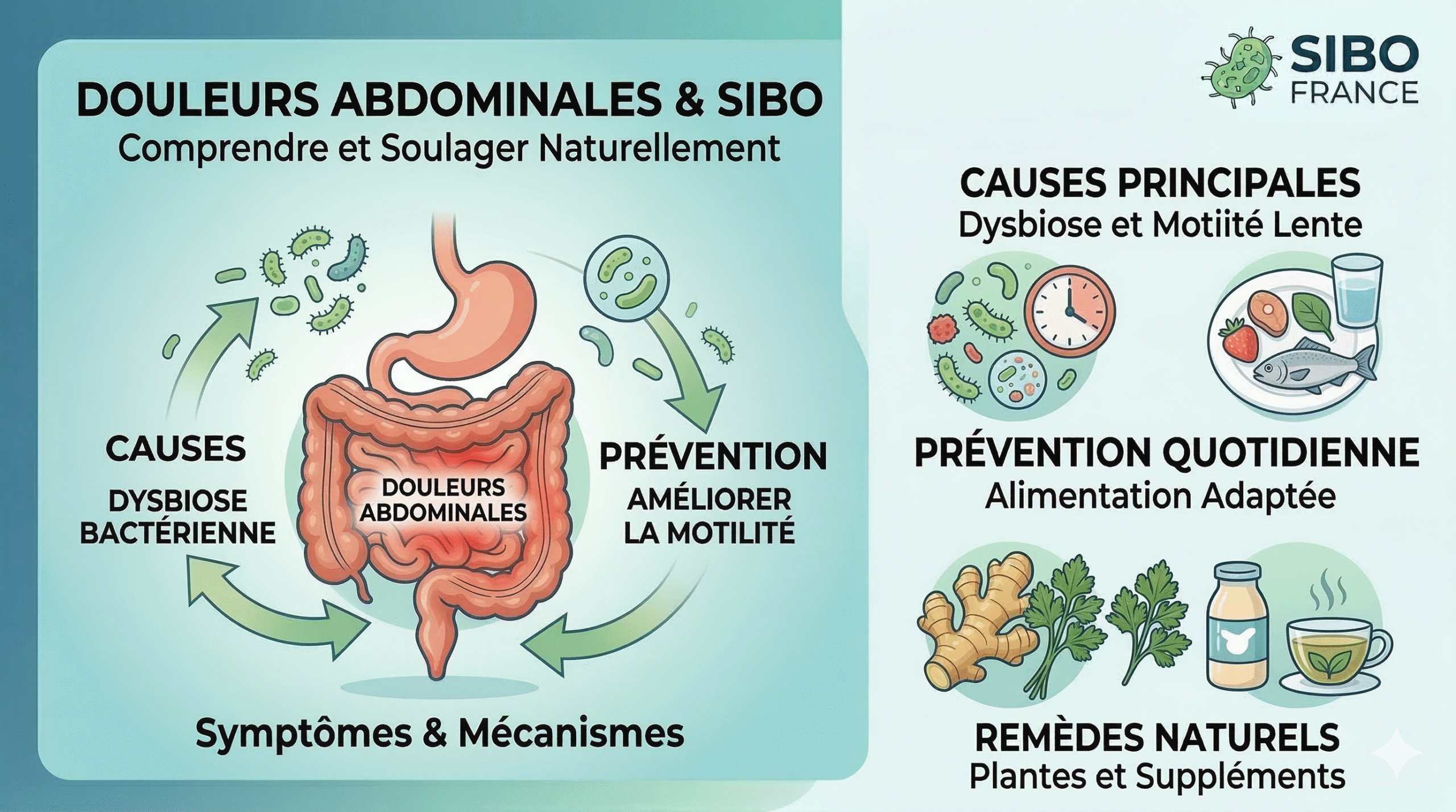 Douleurs abdominales et SIBO causes, prévention et remèdes naturels