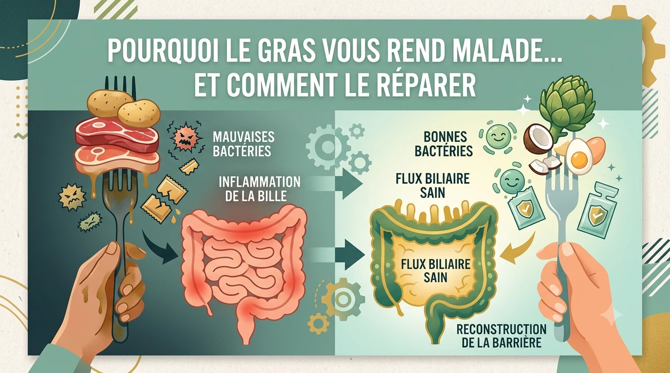 image cover : le gras vous rend malade digestion